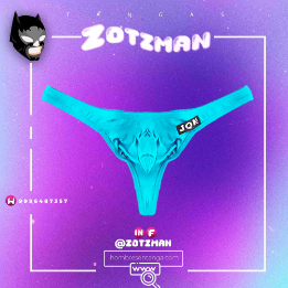 TANGA DE ALGODÓN AZUL AGUAMARINA AB- Mediana